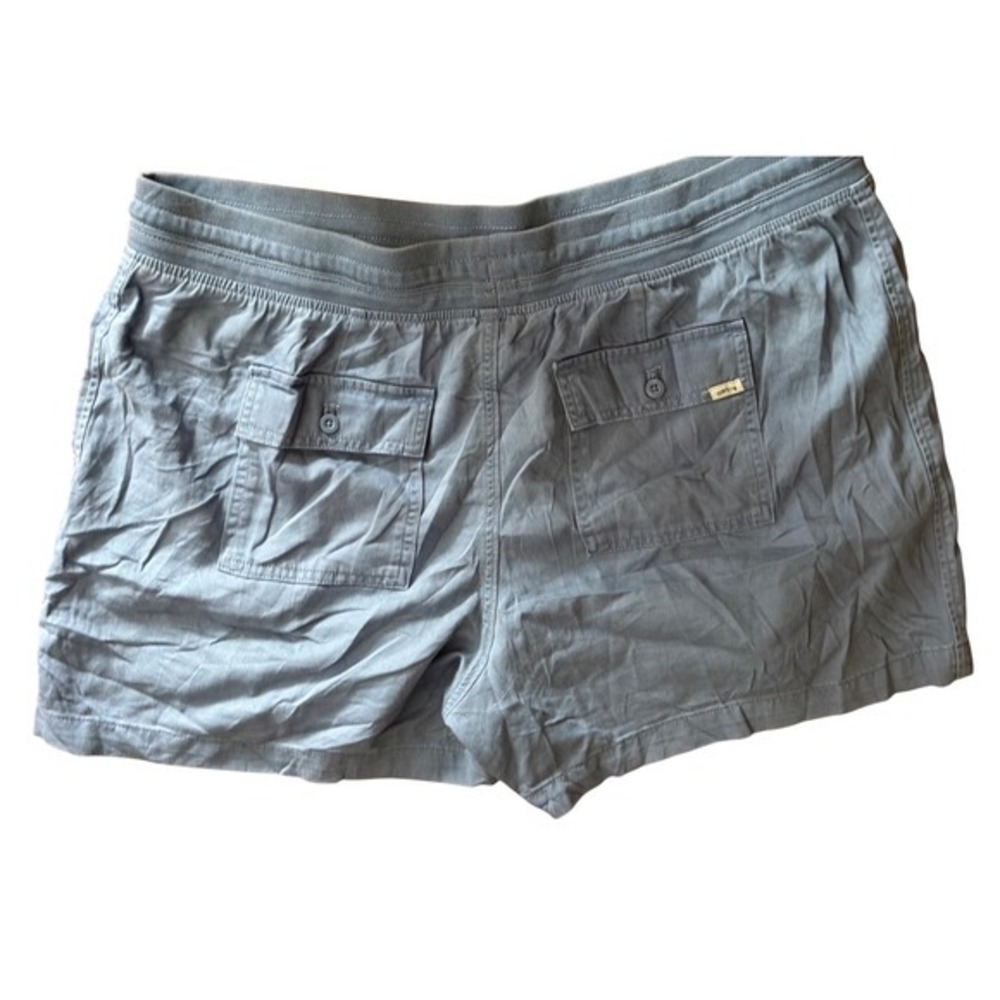 Orvis Mens XXL Blue Linen Blend Elastic‎ Waist Drawstring Utility Shorts - Picture 4 of 6